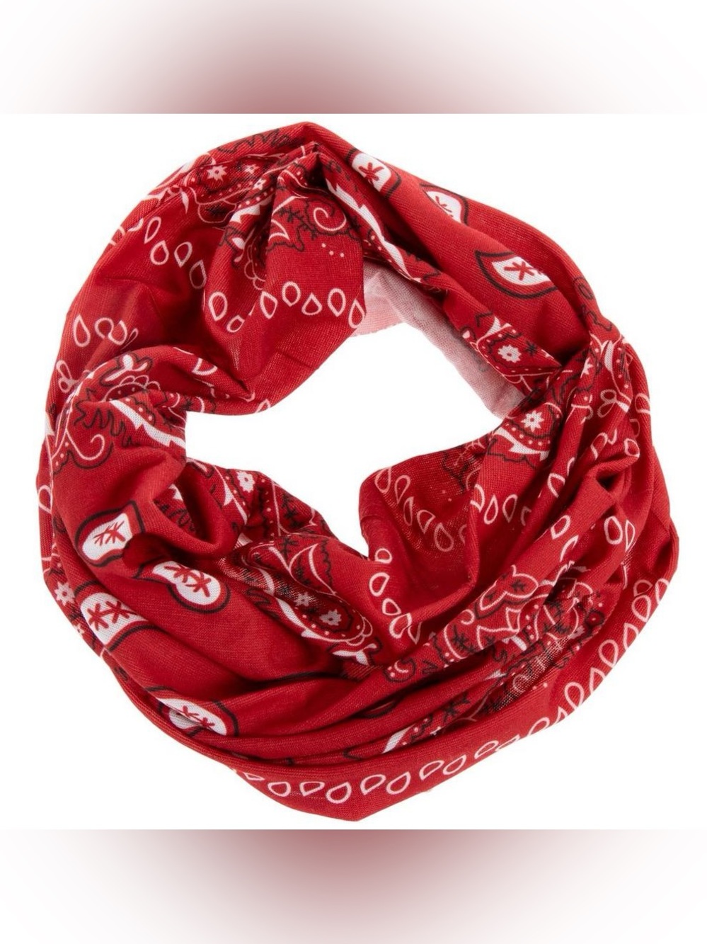 Patriotic Red Paisley Infinity Bandana - New!